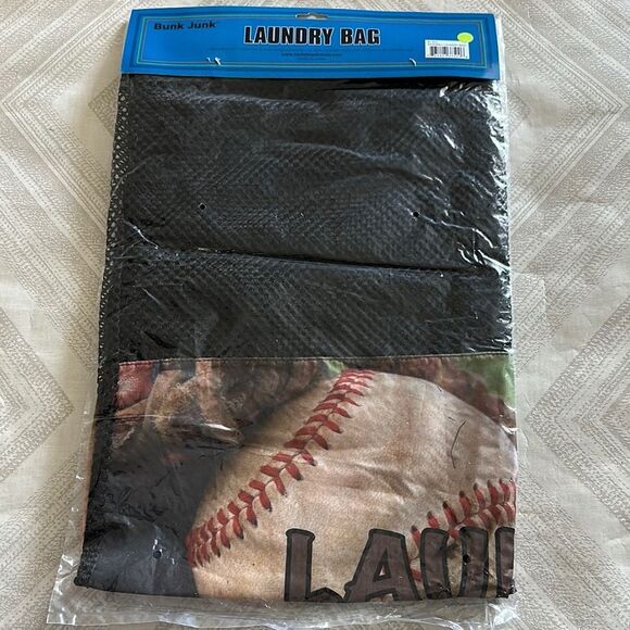 Bunk Junk Black and Green Baseball Laundry Bag - Picture 2 of 3